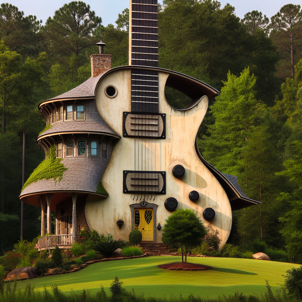 Elvis Carden's Guitar House: A unique melody in architecture near Senoia.